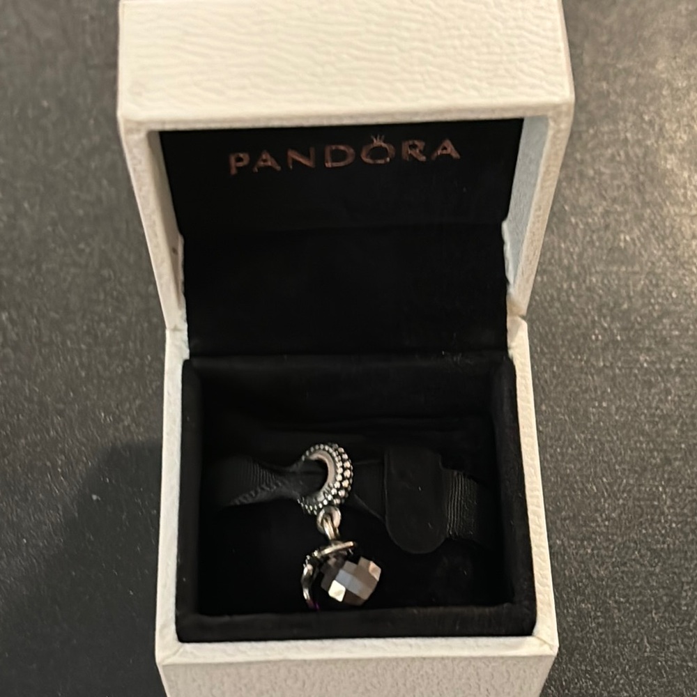 PANDORA 925 butterfly purple stone charm